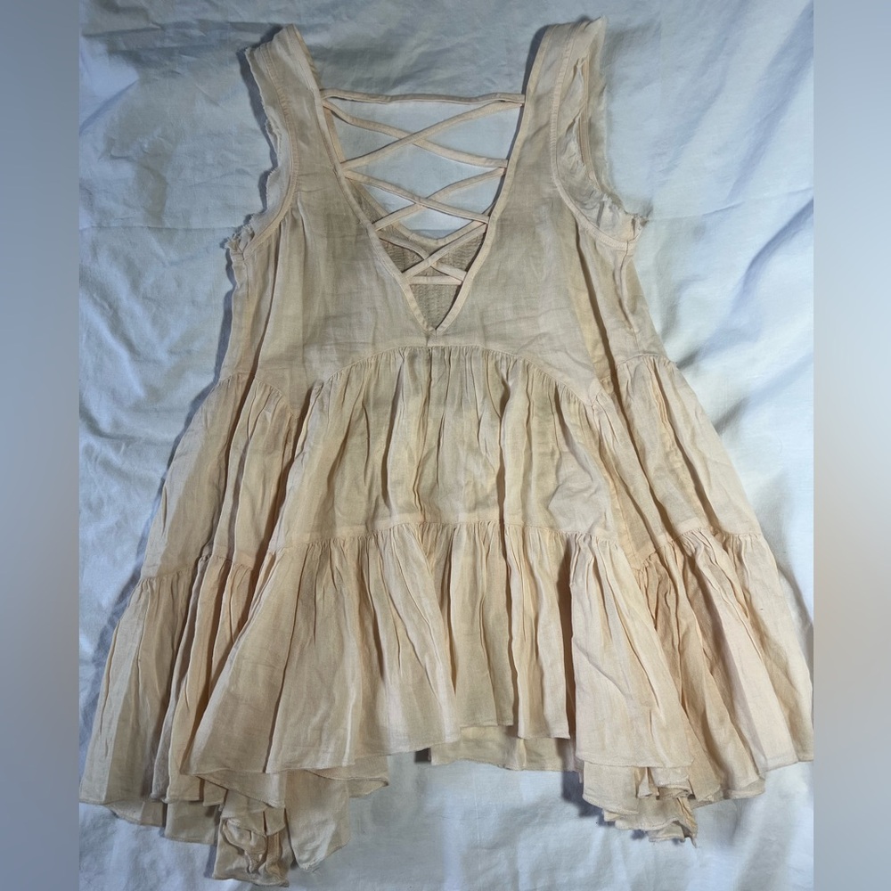 Free People Cream Sleeveless Top